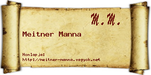 Meitner Manna névjegykártya